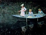 Claude Monet Canvas Paintings - In The Rowing Boat